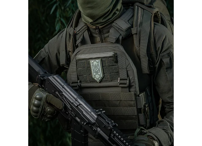 Нашивка M-Tac Тризуб на вишиванці PVC Olive  Фото 2